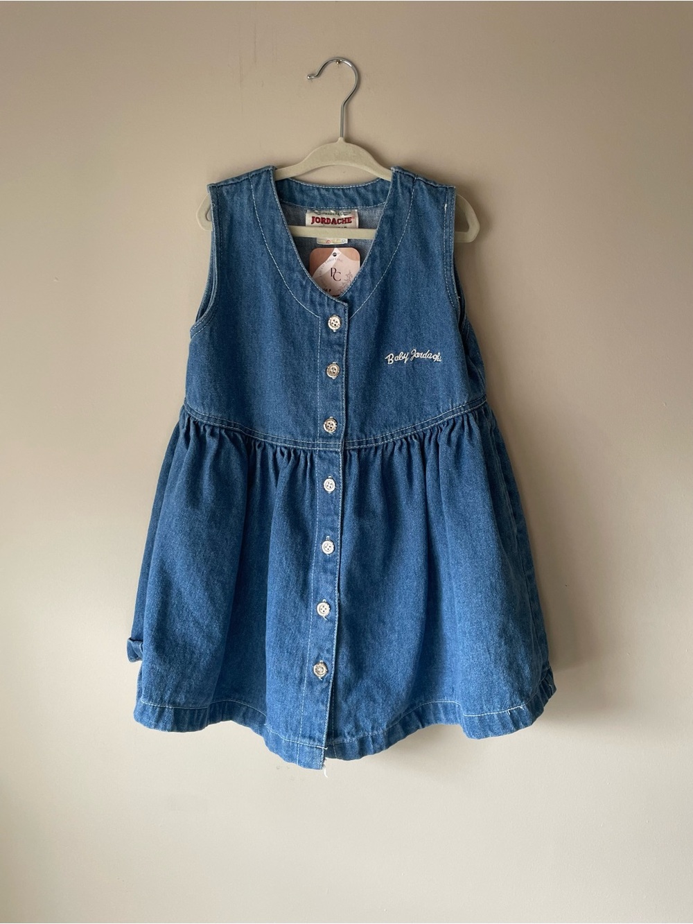 Jordache Blue Girls Denim Button-Front Dress - Vintage 3X